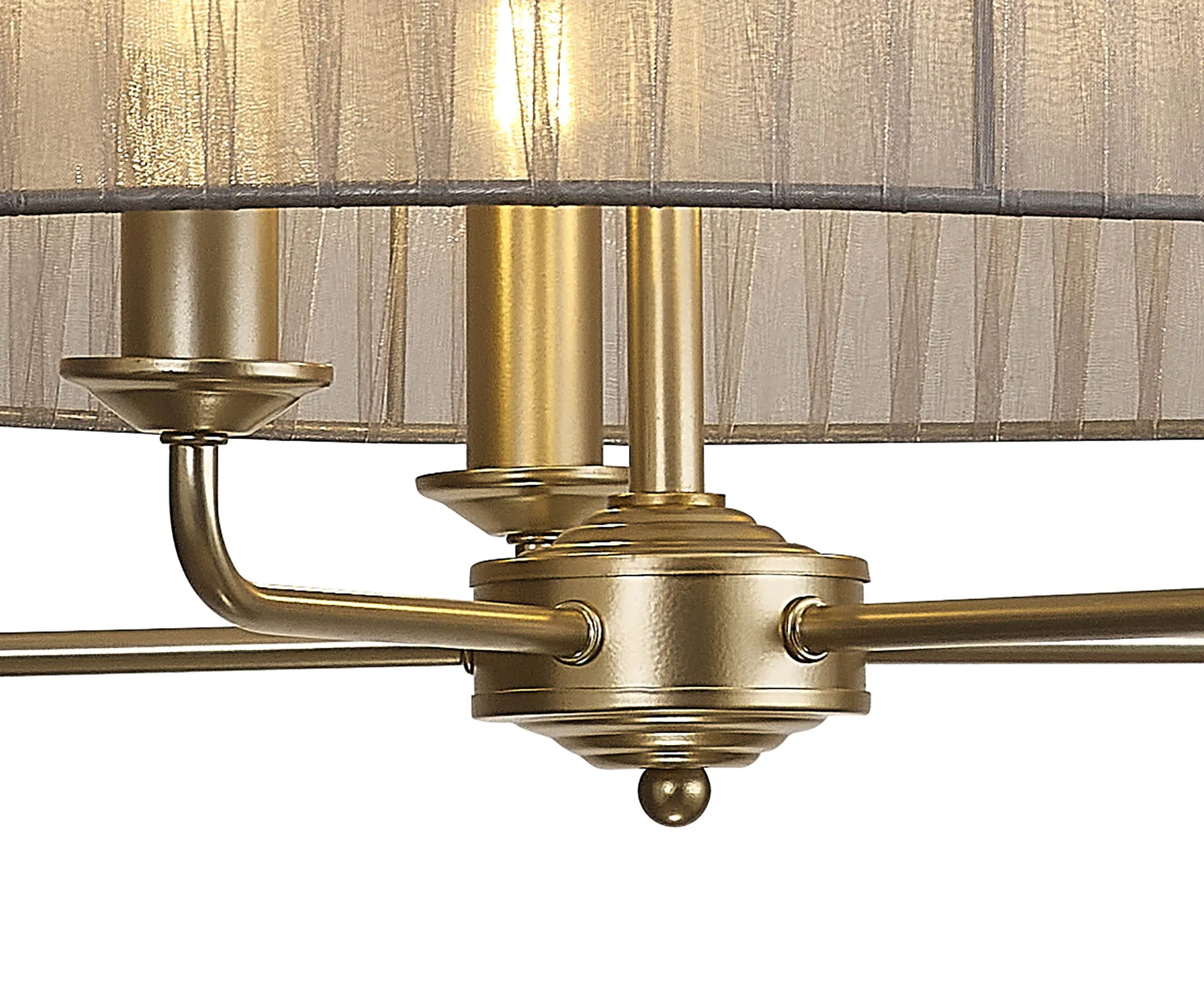 Banyan 45cm 3 Light Pendant Champagne Gold; Grey DK0966  Deco Banyan CG GR